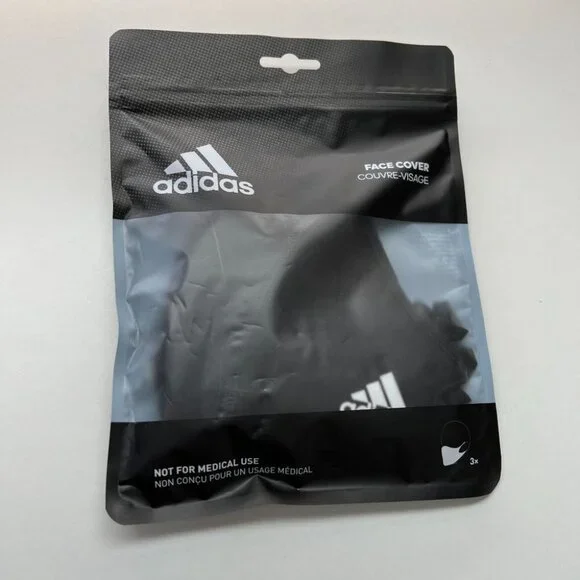 Adidas Face Mask Cover Protection Black Sz S One pack includes 3 masks. - Picture 2 of 4
